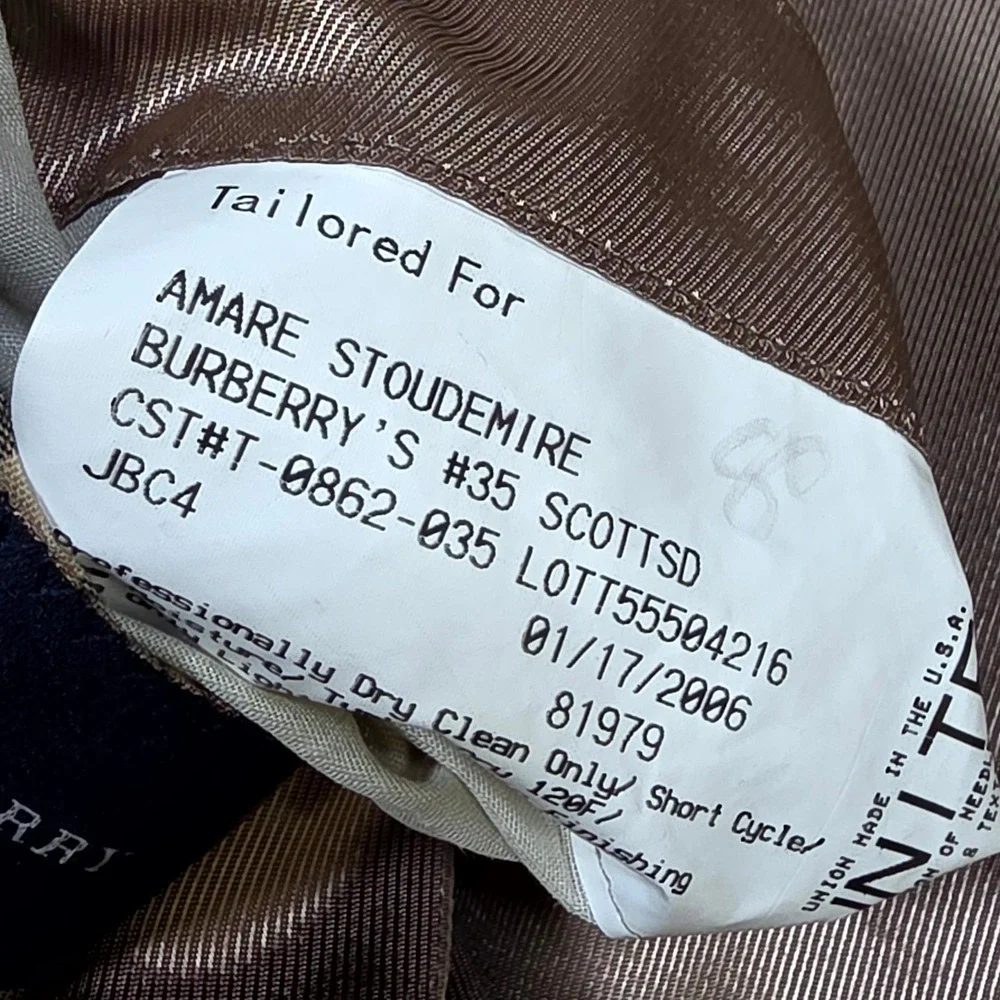 Burberry London Sport Coat Mens Custom Brown Plaid Amare Stoudemire NBA Owned